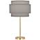 Decker Brass Metal Buffet Table Lamp with Smoke Gray Shade