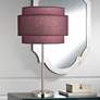 Decker Nickel Buffet Table Lamp with Vintage Wine Shade