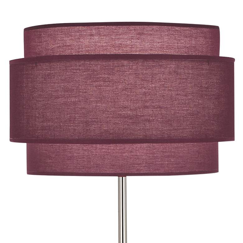 Image 2 Decker Polished Nickel Floor Lamp with Vintage Wine Shade more views