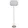 Decker Polished Nickel Metal Floor Lamp w/ Pearl Gray Shade