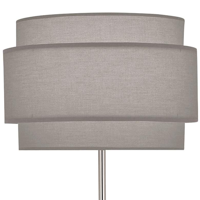 Image 2 Decker Polished Nickel Metal Floor Lamp w/ Smoke Gray Shade more views