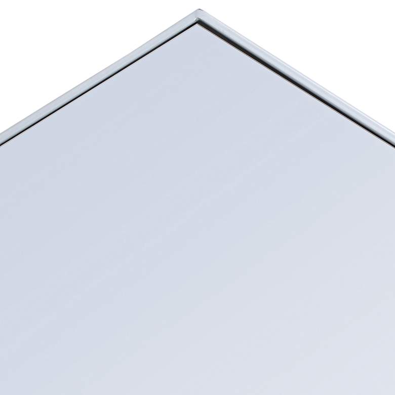 Image 4 Decker Silver Metal 24" x 34" Hexagon Vanity Wall Mirror more views