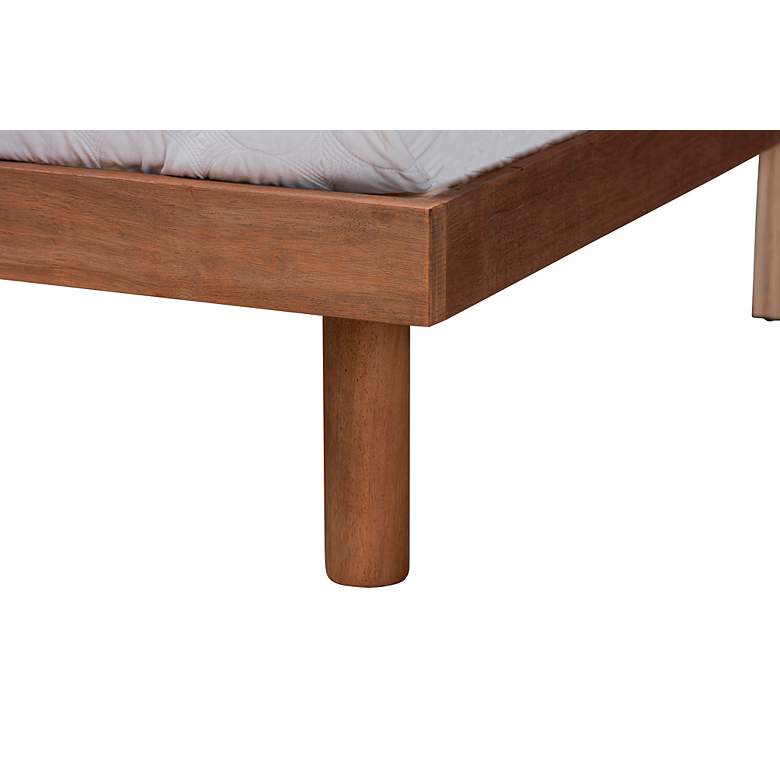 Image 4 Decker Walnut Brown Queen Platform Bed w/ USB Ports Outlets more views