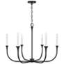 2_Decklan 32" Wide Black Iron 6-Light Candle Chandelier