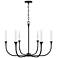 Decklan 32" Wide Black Iron 6-Light Candle Chandelier