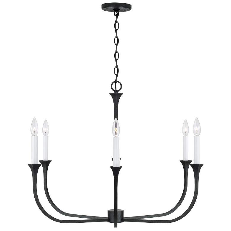 Image 5 Decklan 32" Wide Black Iron 6-Light Candle Chandelier more views