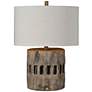 Decklin 23" Rustic Weathered Faux Wood Accent Table Lamp