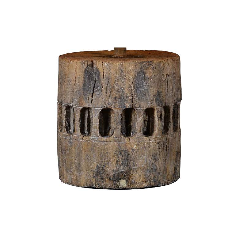 Image 3 Decklin 23" Rustic Weathered Faux Wood Accent Table Lamp more views