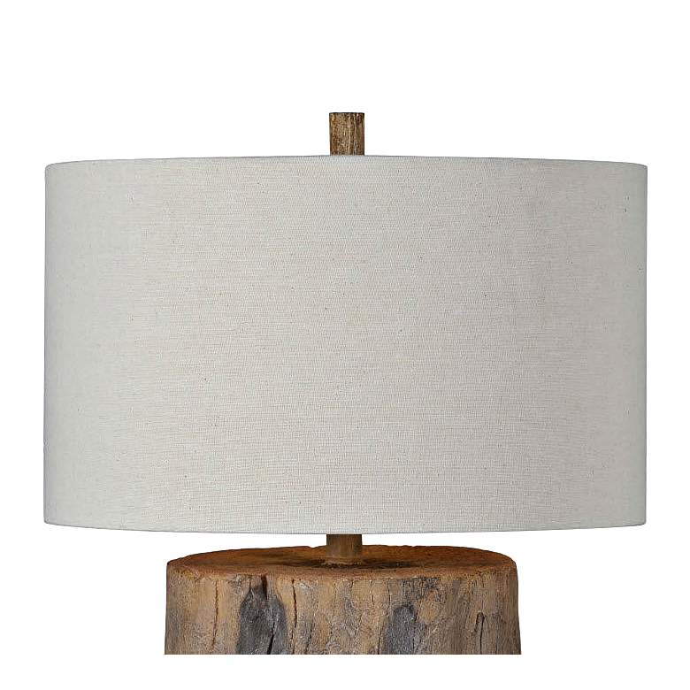Image 4 Decklin 23 inch Rustic Weathered Faux Wood Accent Table Lamp more views