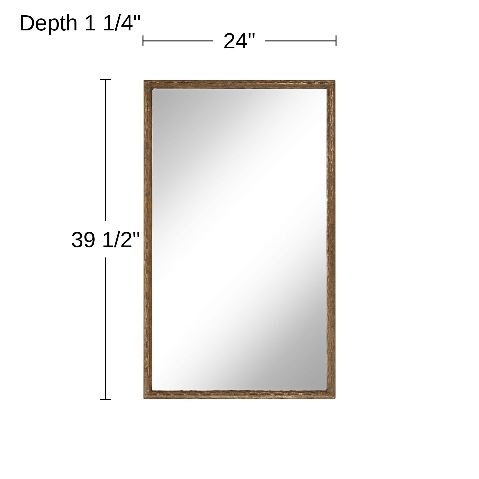 Decklin 24" x 39 1/2" Bronzed Gold Iron Rectangle Wall Mirror in scene