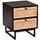 Declan 15 3/4" Wide Espresso Brown Wood 2-Drawer Nightstand