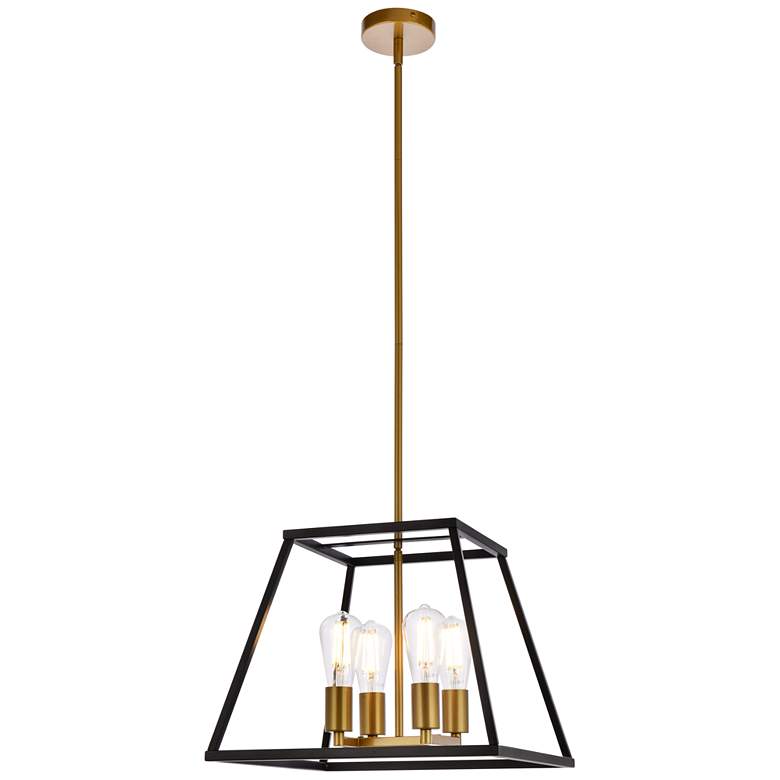 Image 1 Declan 16" Pendant In Black And Brass