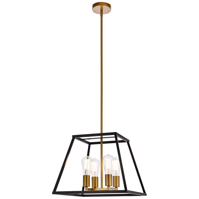 Image 1 Declan 16 inch Pendant In Black And Brass