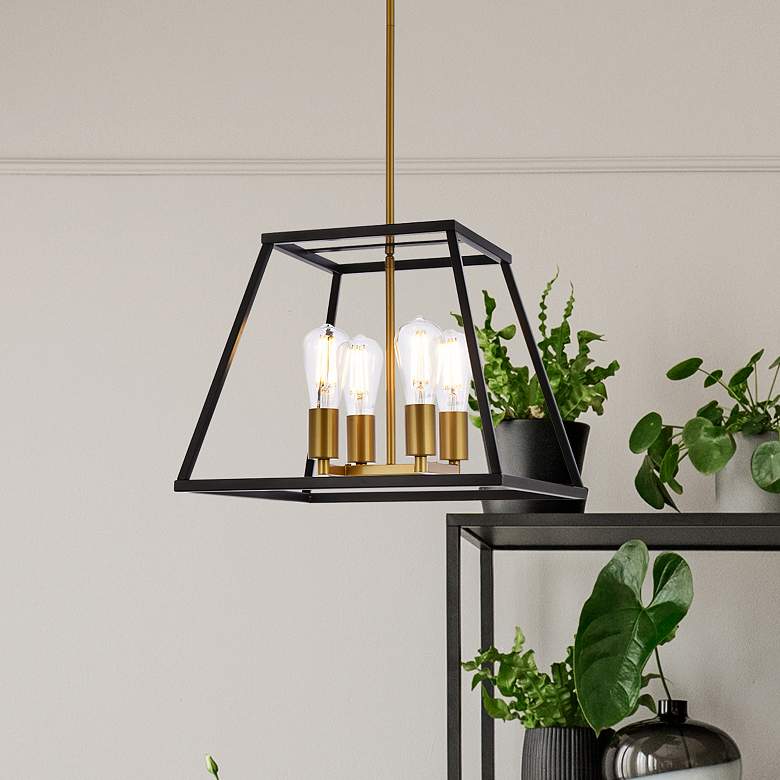 Image 1 Declan 16" Pendant In Black And Brass