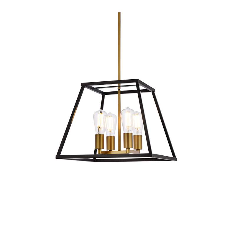 Image 4 Declan 16" Pendant In Black And Brass more views