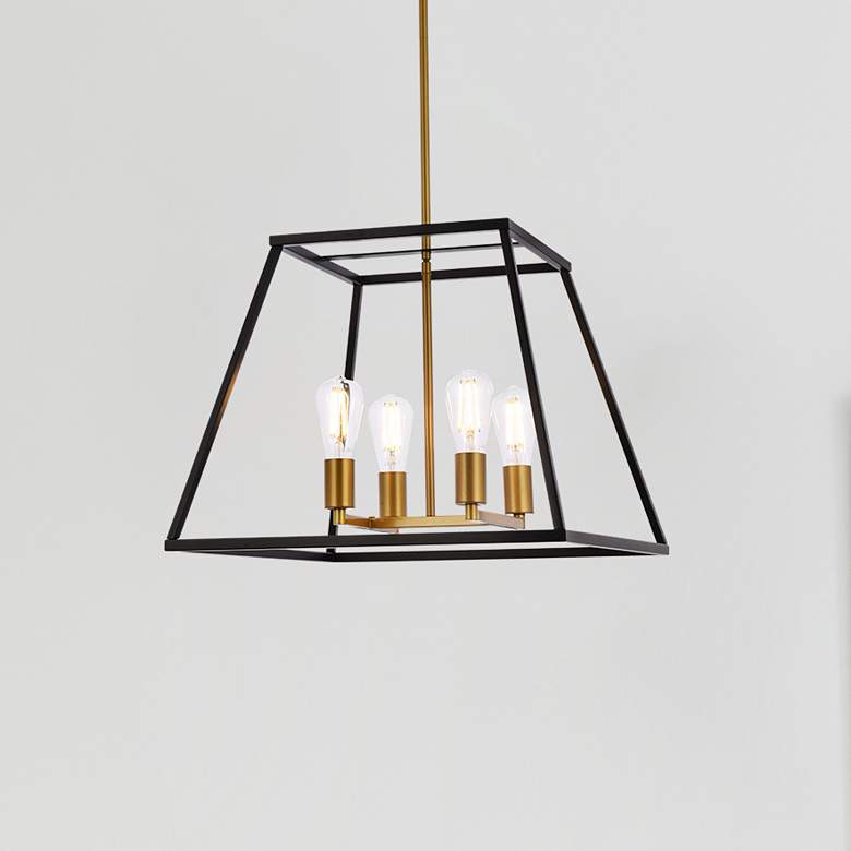 Image 1 Declan 20" Pendant In Black And Brass