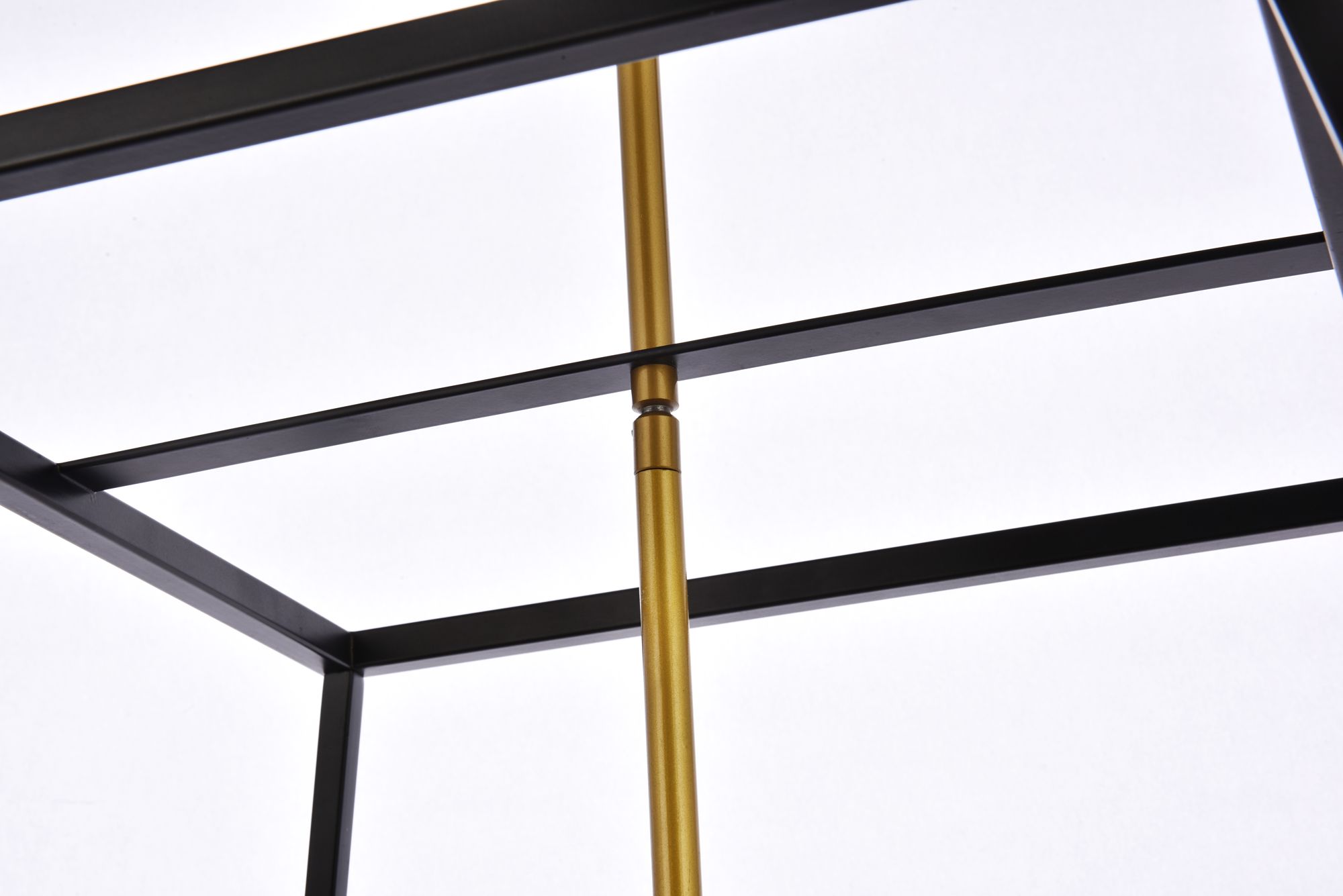 Declan 24" Pendant In Black And Brass in scene