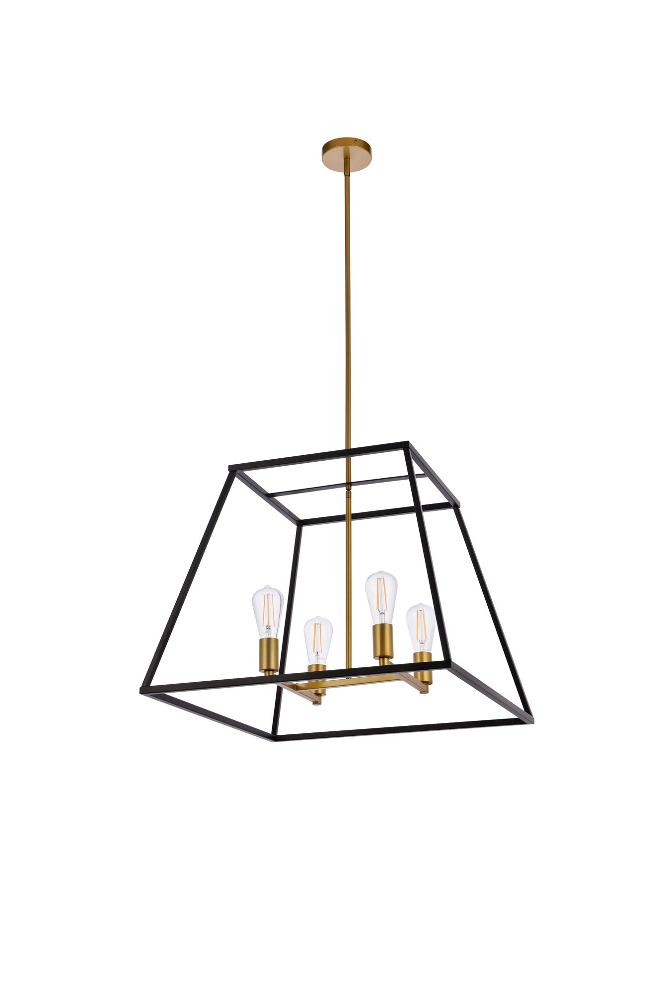 Declan 24" Pendant In Black And Brass in scene