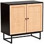 2_Declan 31 1/2"W Espresso Brown Wood 2-Door Storage Cabinet