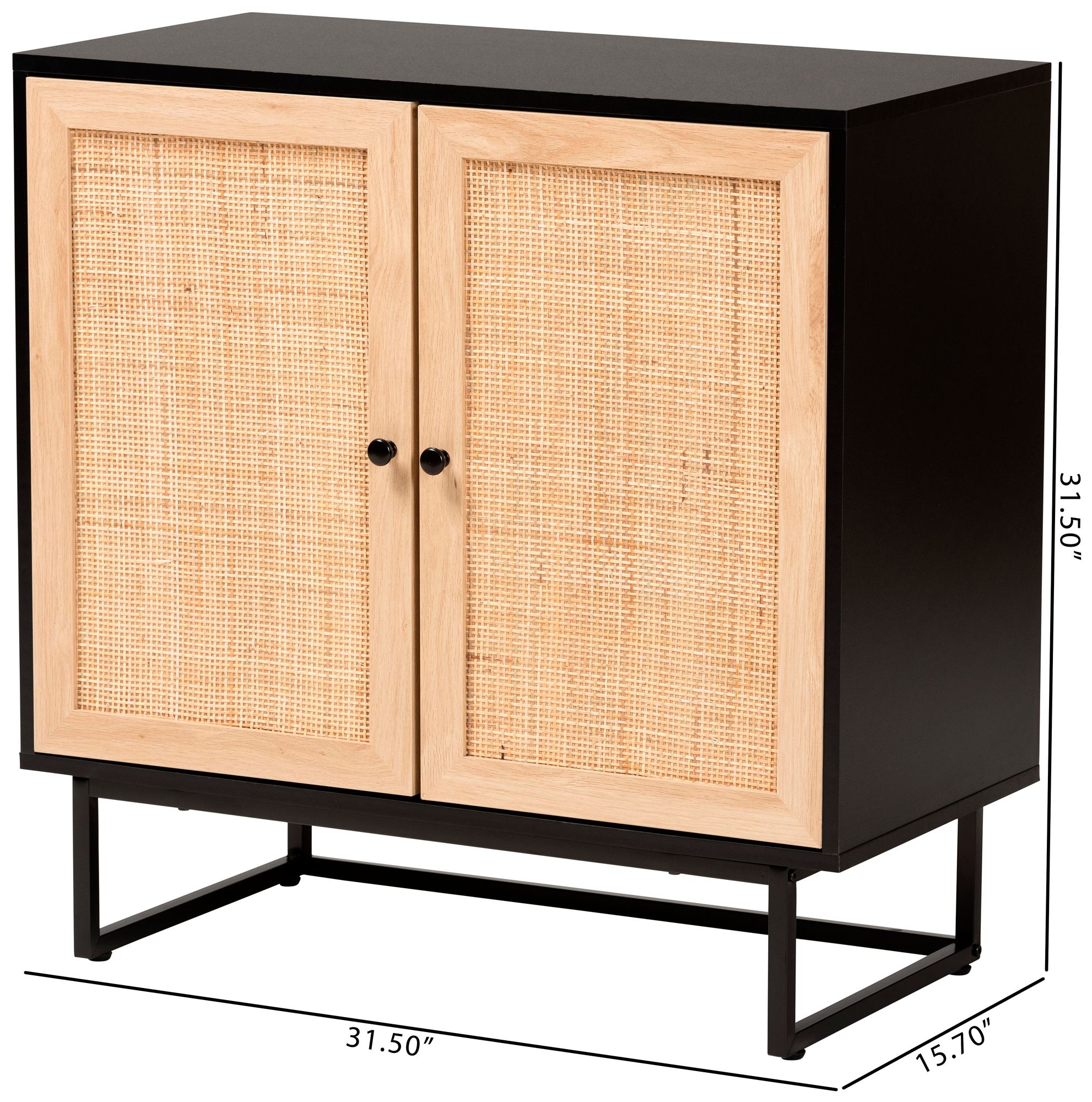 Declan 31 1/2"W Espresso Brown Wood 2-Door Storage Cabinet