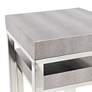 Declan Silver Faux Lizard Leather Nesting Tables Set of 2