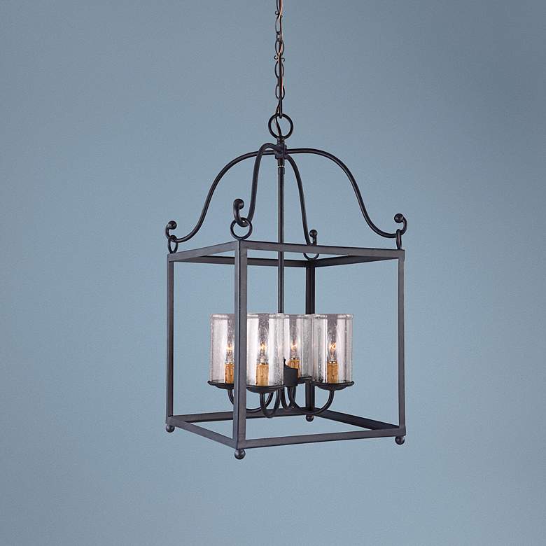 Image 1 Declaration 14 3/4" Wide Forged Iron Pendant Light