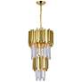 1_Deco 12" Wide Medallion Gold Tiered Mini Chandelier