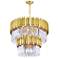 Deco 12 Light Down Chandelier With Medallion Gold Finish