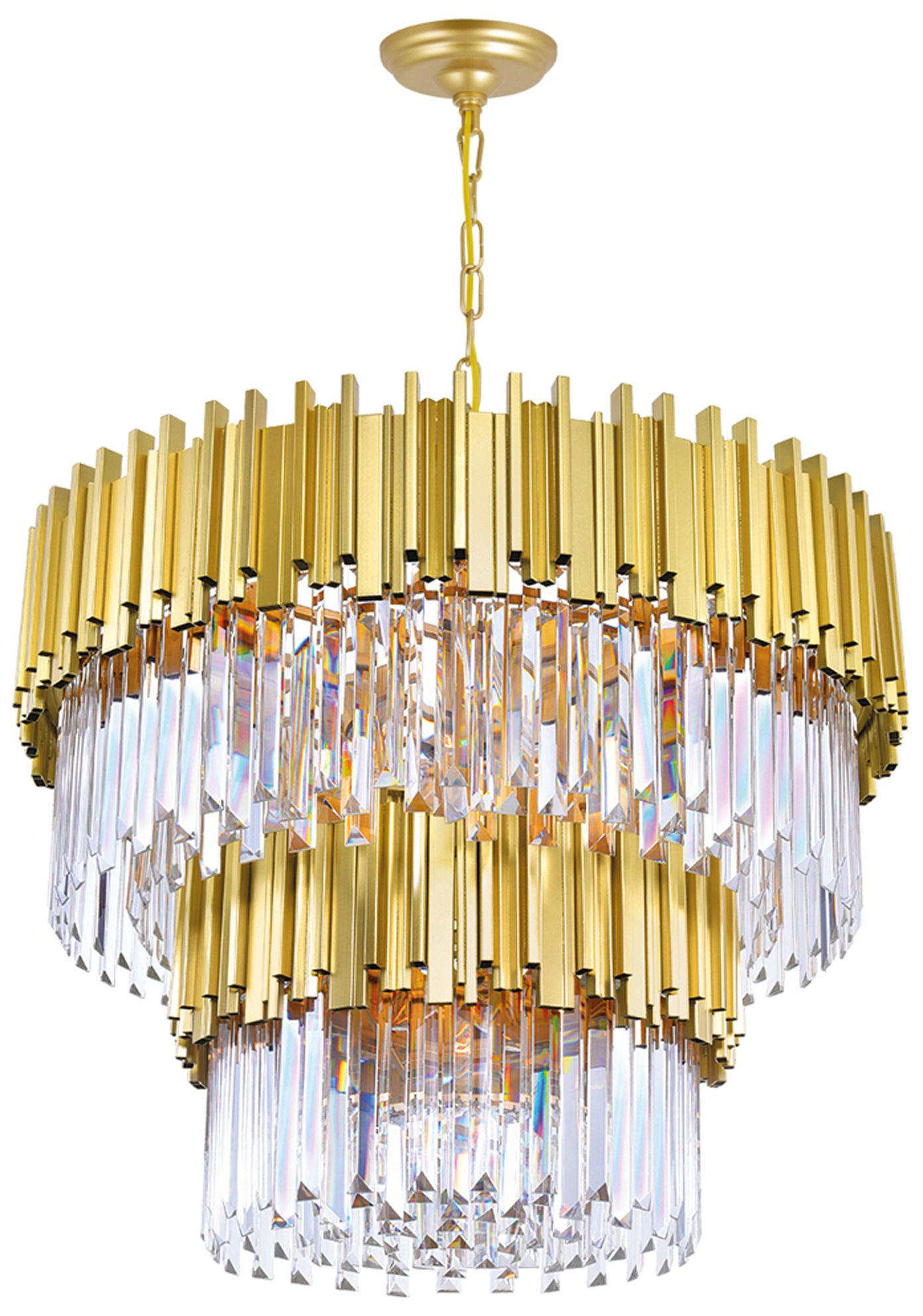 Deco 12 Light Medallion Gold Down Chandelier