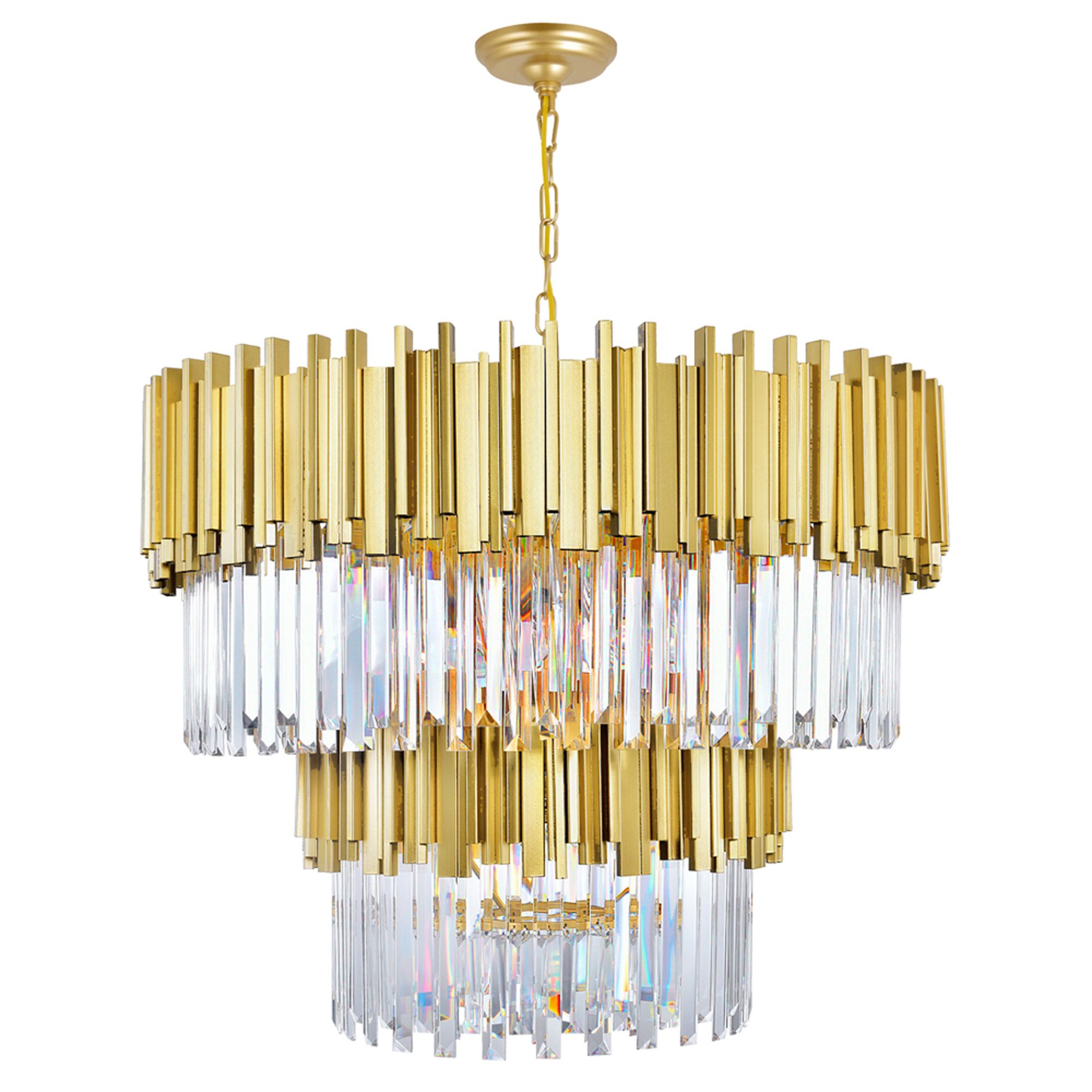 Image 3 Deco 12 Light Medallion Gold Down Chandelier more views