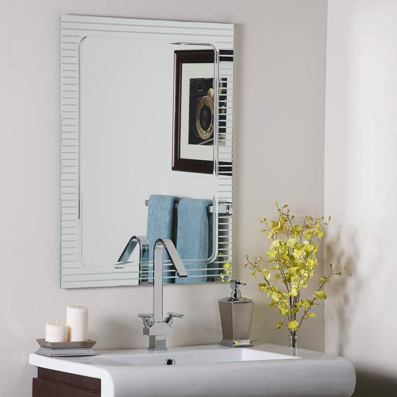 Image 1 Deco 23 1/2 inch x 31 1/2 inch Rectangular Frameless Wall Mirror