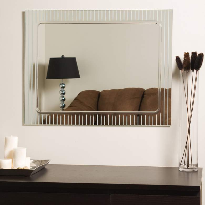 Image 2 Deco 23 1/2 inch x 31 1/2 inch Rectangular Frameless Wall Mirror more views