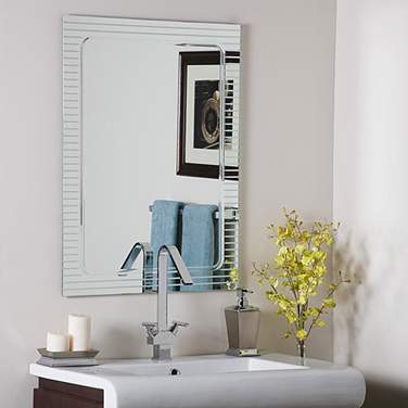 Deco 23 1/2" x 31 1/2" Rectangular Frameless Wall Mirror