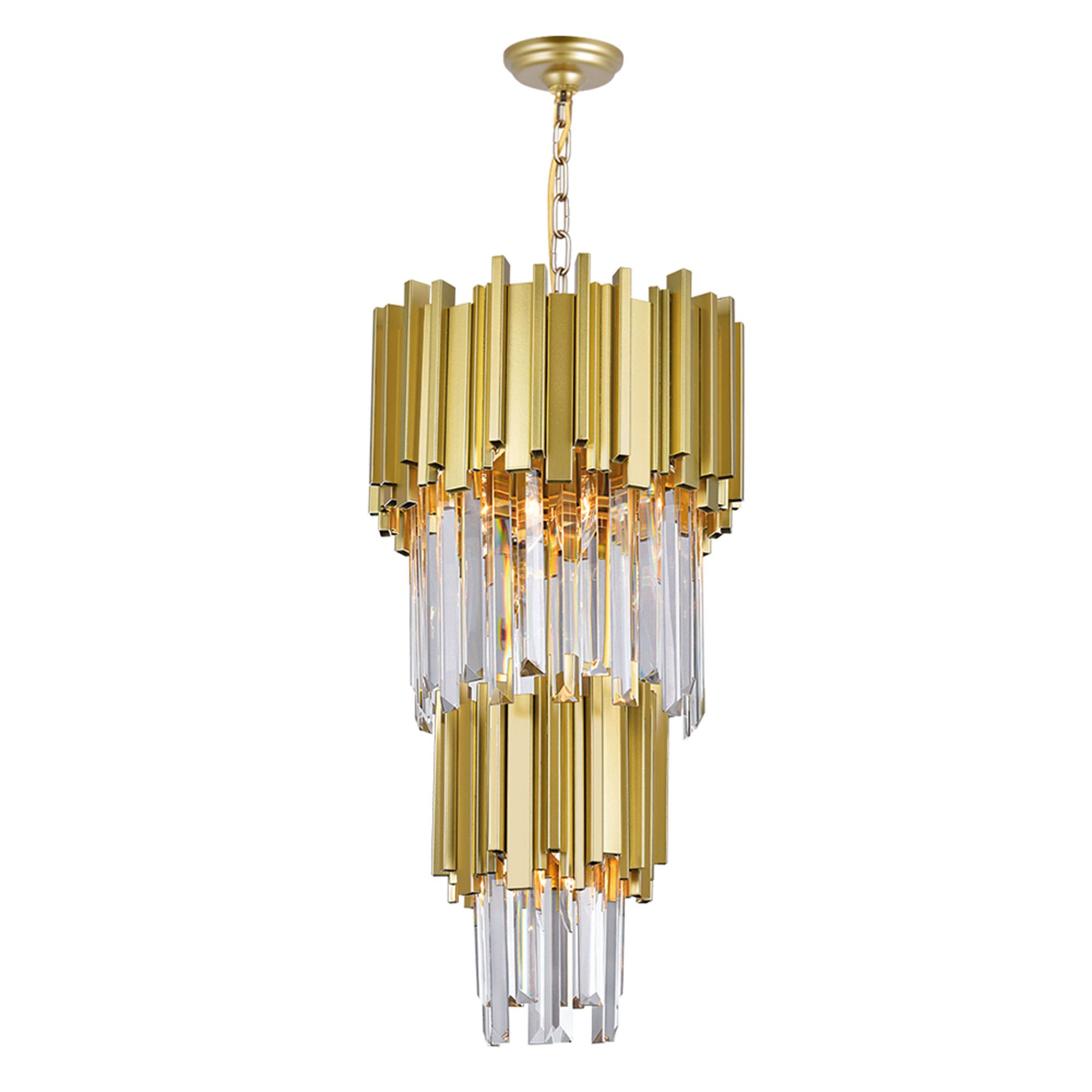 Image 3 Deco 4 Light 12in Medallion Gold Down Mini Chandelier more views