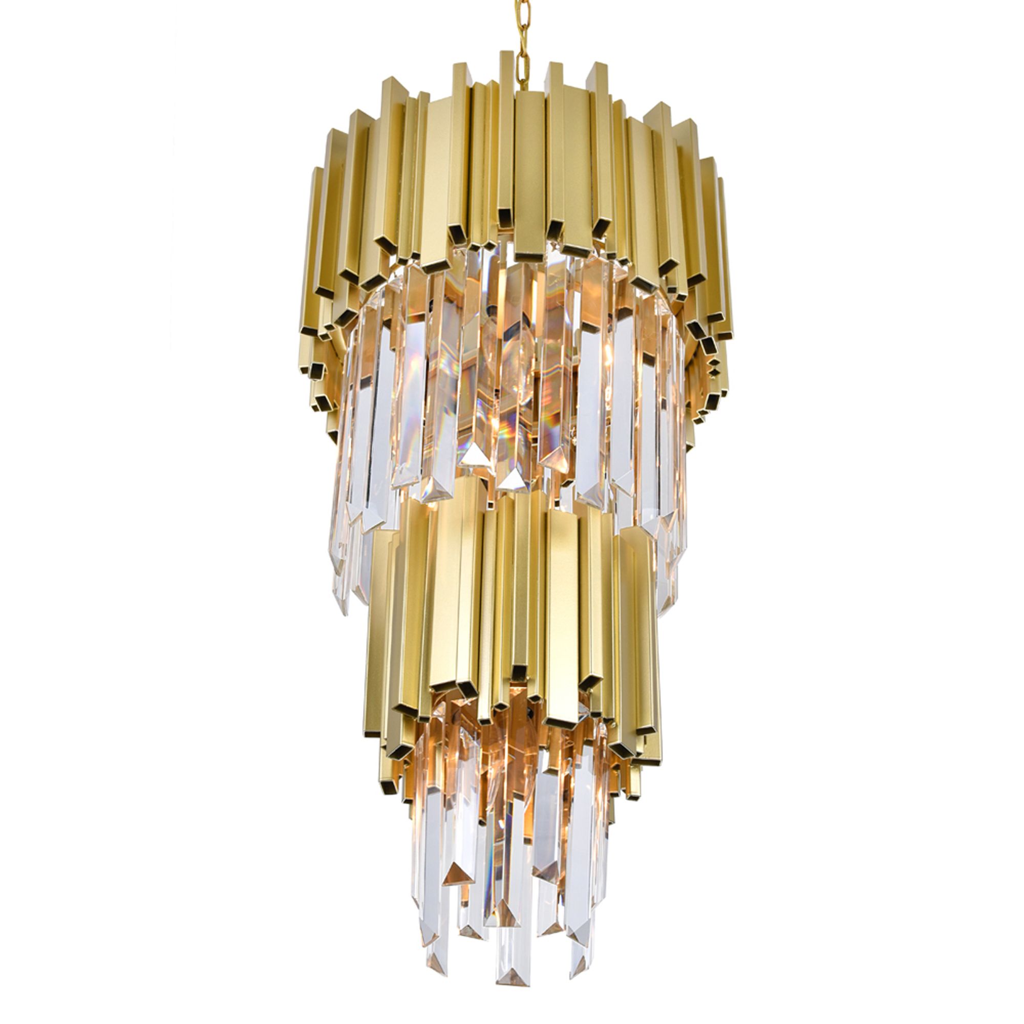 Image 4 Deco 4 Light 12in Medallion Gold Down Mini Chandelier more views