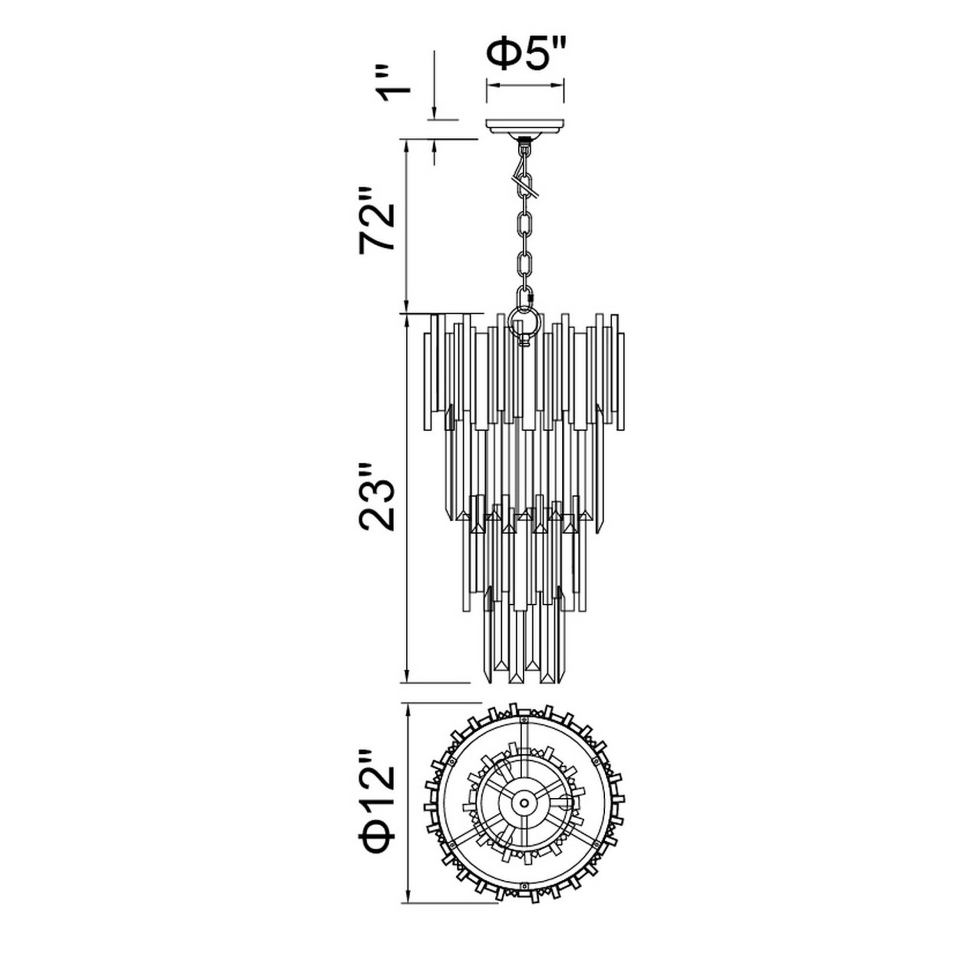 Image 6 Deco 4 Light 12in Medallion Gold Down Mini Chandelier more views