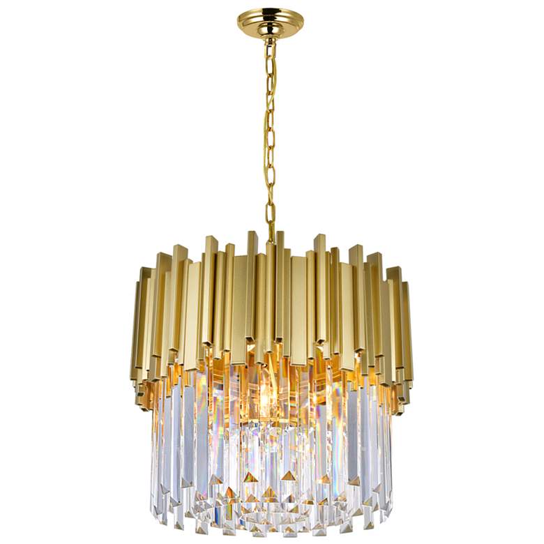 Image 1 Deco 4 Light Down Chandelier With Medallion Gold Finish