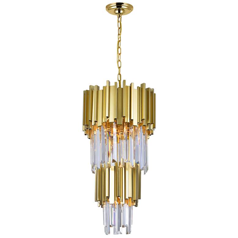 Image 1 Deco 4 Light Down Mini Chandelier With Medallion Gold Finish