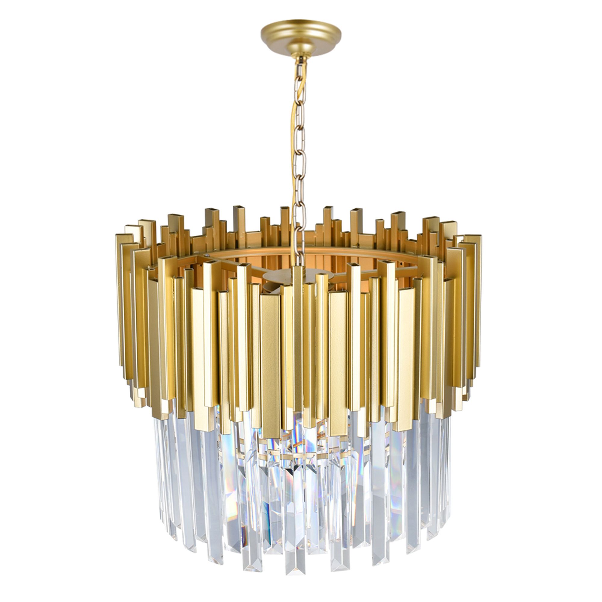 Image 2 Deco 4 Light Medallion Gold Down Chandelier more views