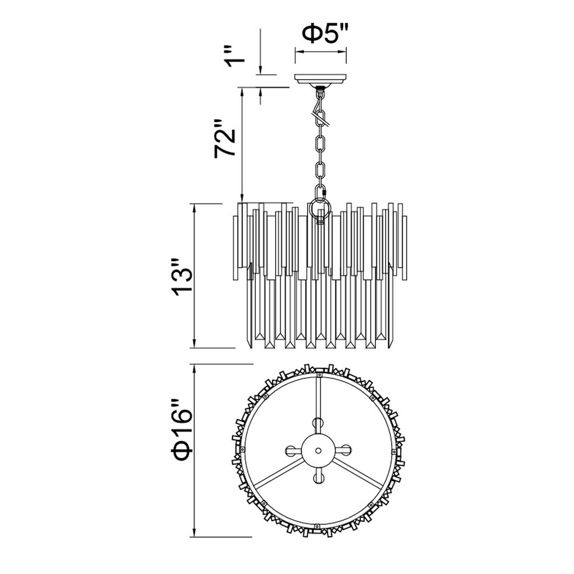 Image 6 Deco 4 Light Medallion Gold Down Chandelier more views