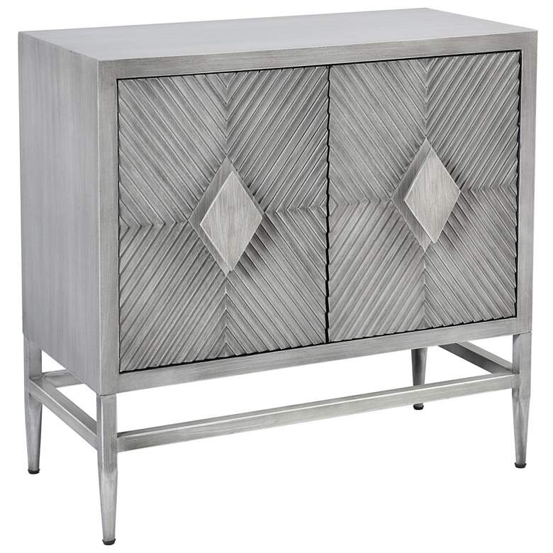Image 1 Deco 47.2" Wide Washed Grey Two Diamond Scored Sideboard