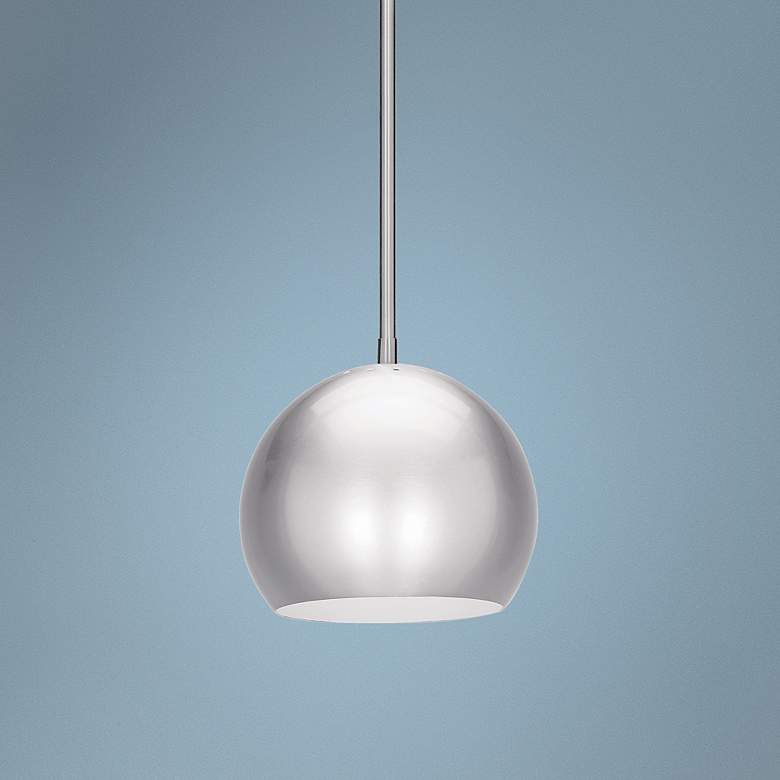 Image 1 Deco Ball 8 inch Wide Brushed Steel Mini Pendant