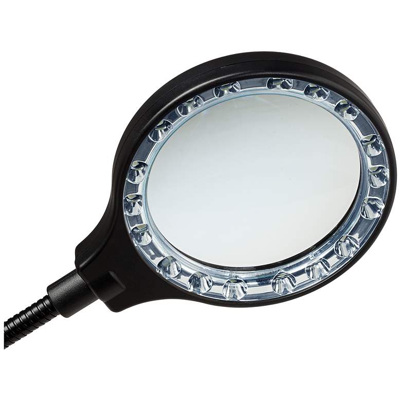 Image 2 Deco Black LED Gooseneck Magnifier Clip Lights Set of 4 more views