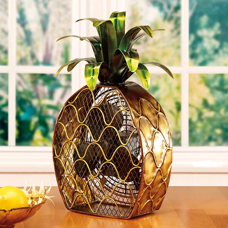 Image 1 Deco Breeze Pineapple Figurine Fan