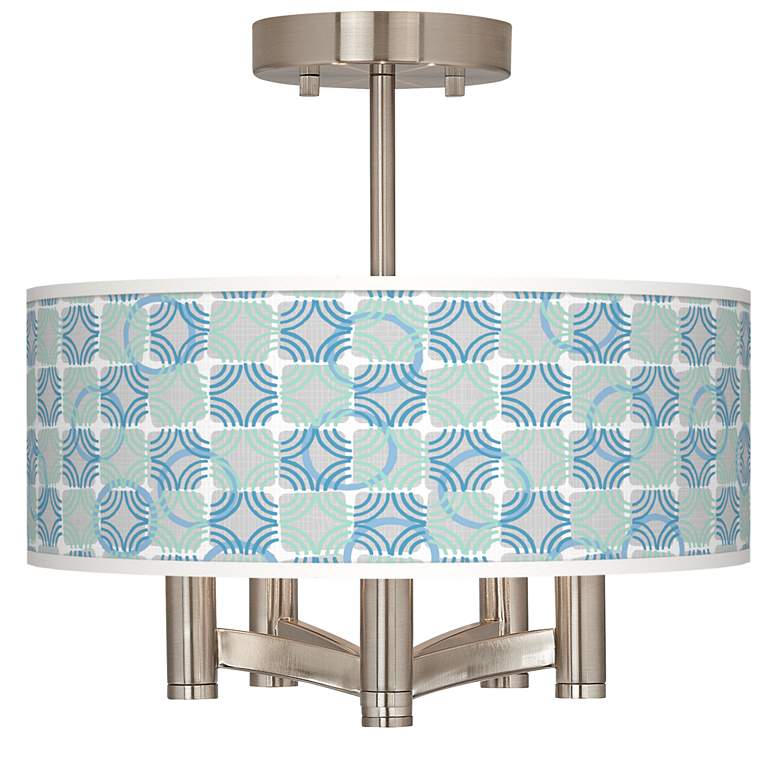 Image 1 Deco Circles Ava 5-Light Nickel Ceiling Light