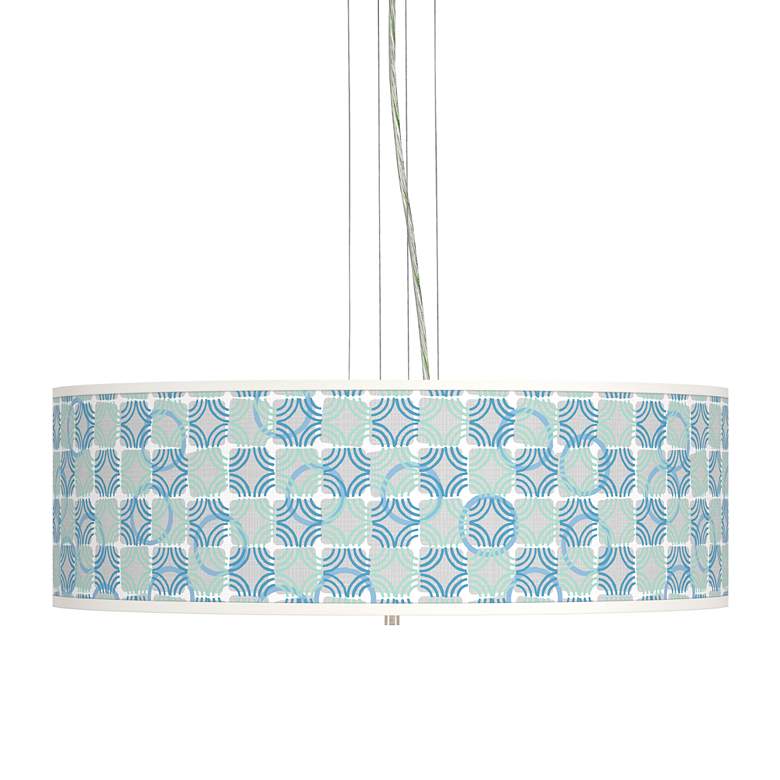 Image 1 Deco Circles Giclee 24 inch Wide 4-Light Pendant Chandelier