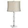 Deco Collection Stacked Crystal Table Lamp with Cream Shade