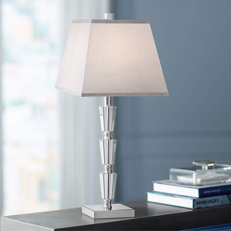Deco Collection Stacked Crystal Table Lamp