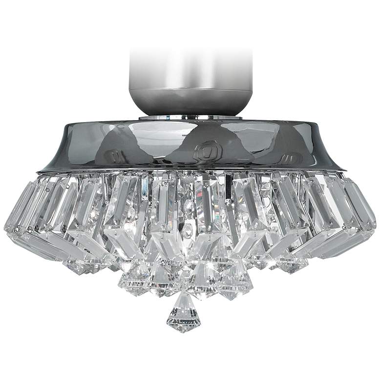 Image 1 Deco Crystal Chrome Universal Ceiling Fan LED Light Kit