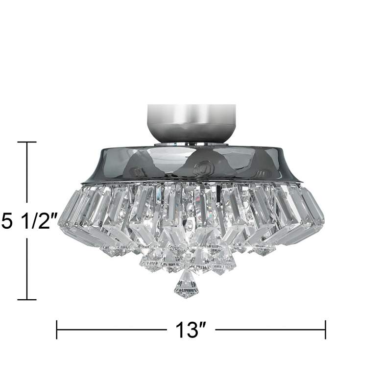 Image 2 Deco Crystal Chrome Universal Ceiling Fan LED Light Kit more views
